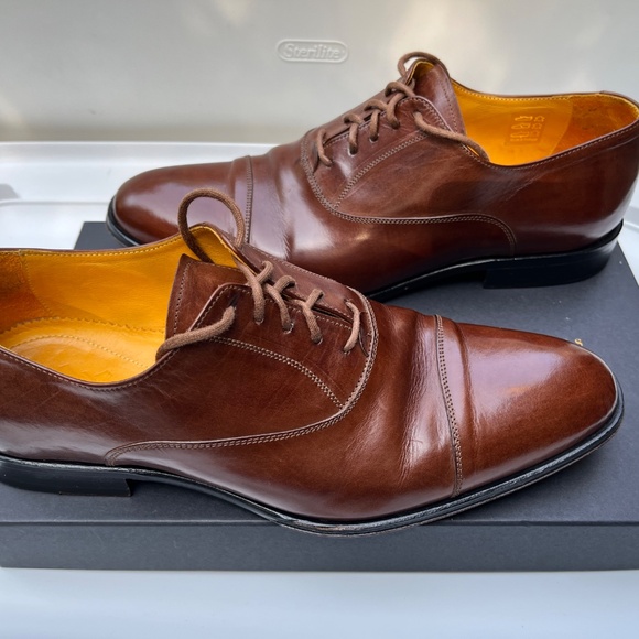 Undandy Custom Oxford Cap Toe Brown Dress Shoes Size 8.5 - Picture 3 of 6